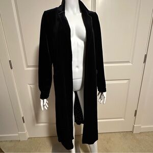 Skies Are Blue Black Velvet Duster Coat NWT Size Small